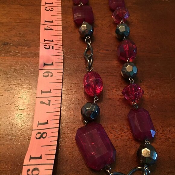 Burgundy Gem Necklace with Free Bracelet - Picture 3 of 6